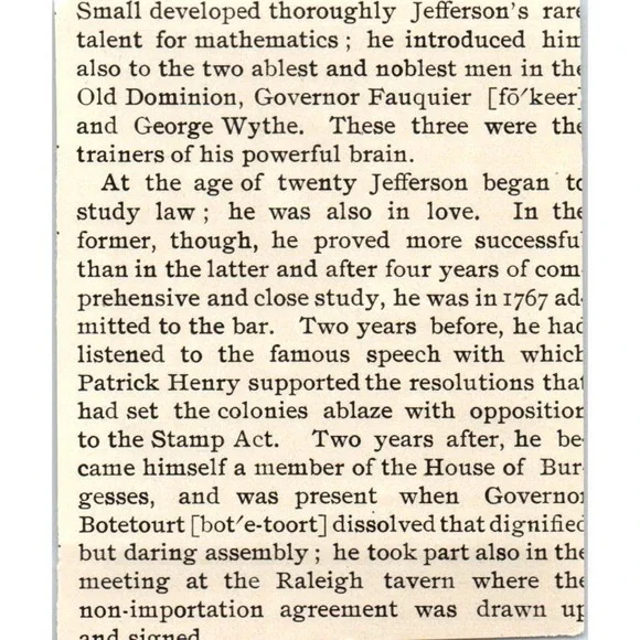 Jefferson Writing The Declaration of Independence c1890 Victorian Print AE8-CH10 - Picture 2 of 2